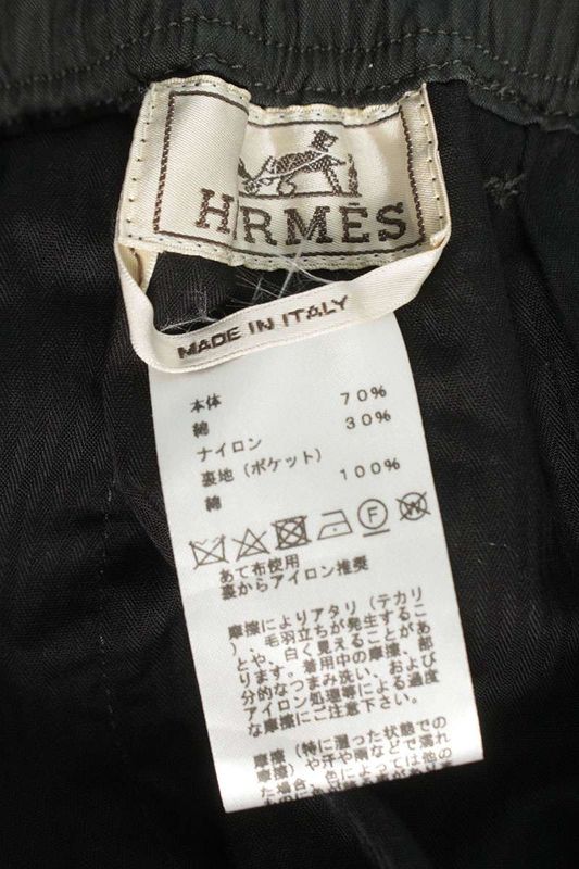 Hermes 45560000 Nylon Blend Half Pants Men's 38
