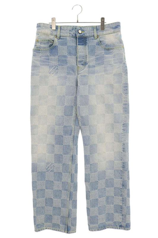 Louis Vuitton Rm242mq GRT Hrd48w Damier Skate Denim Pants Men's 33 Inches