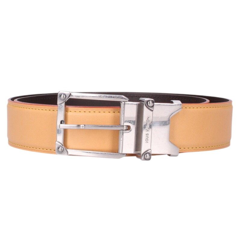 Louis Vuitton Corner Pin Trunk 35mm (1.38in) Leather Reversible Belt Men's 90