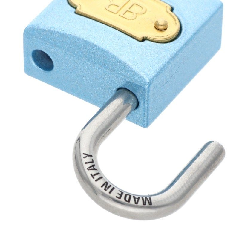 Balenciaga BB Logo Padlock Charm Blue Keychain