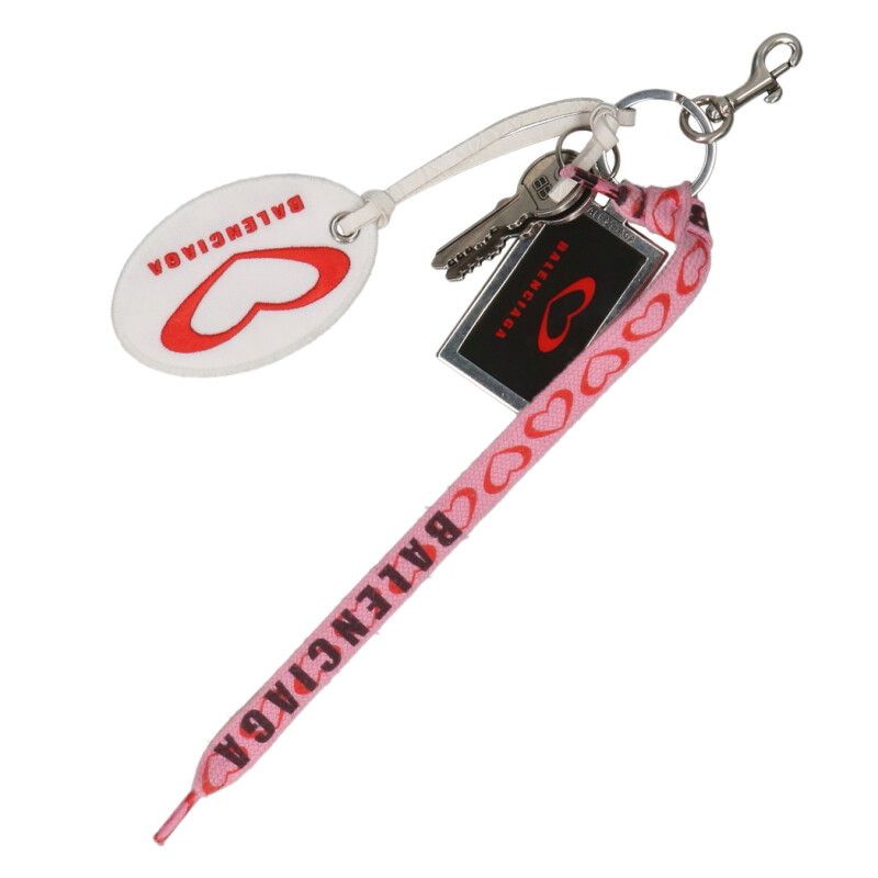 Balenciaga Sure Smooth Butterfly Charm Silver Keychain