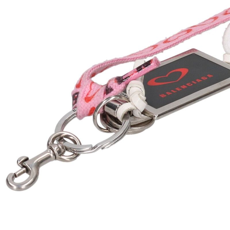 Balenciaga Sure Smooth Butterfly Charm Silver Keychain