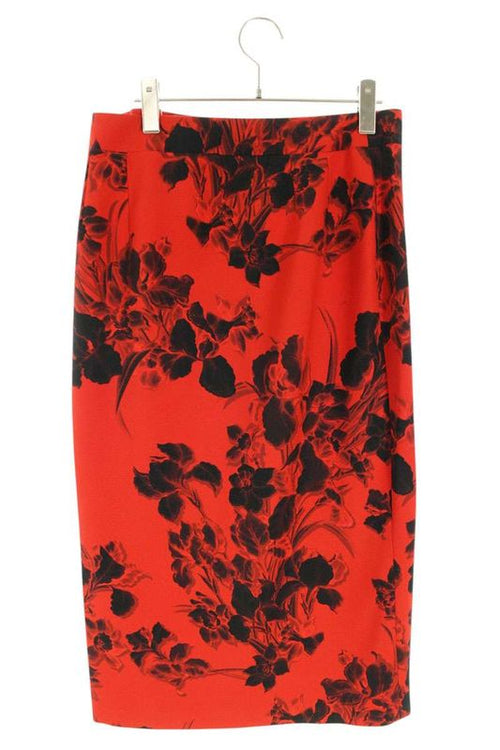 Balenciaga 642175 Tjl72 Flower All-over Wool Skirt Women's 40