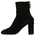 Chanel G45900 B17982 Suede Cuffskin Back Zip Heel Boots Women's 36.5