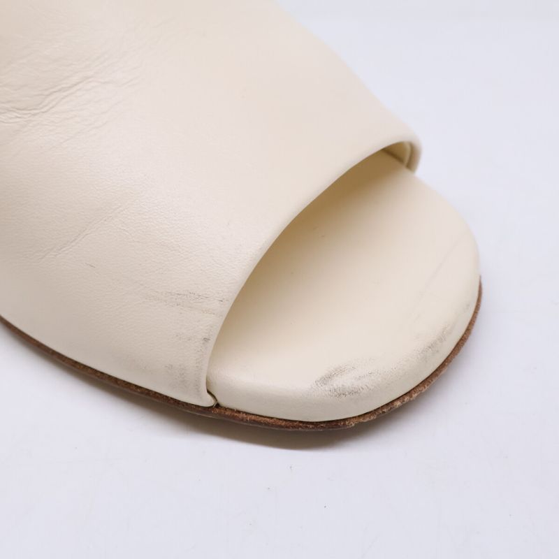 Fendi First Leather Mule Sandals 37 Ivory