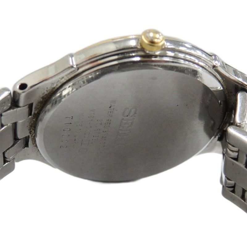 Seiko V181-0ac0 Dolce Watch Solar Shell Dial Roman Logo Silver Color • GY18 MQ