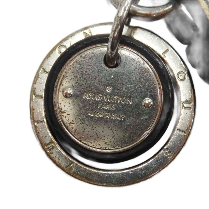Louis Vuitton Key Holder Key-ring Charm Strap Leather Logo Black • GY11 MQ