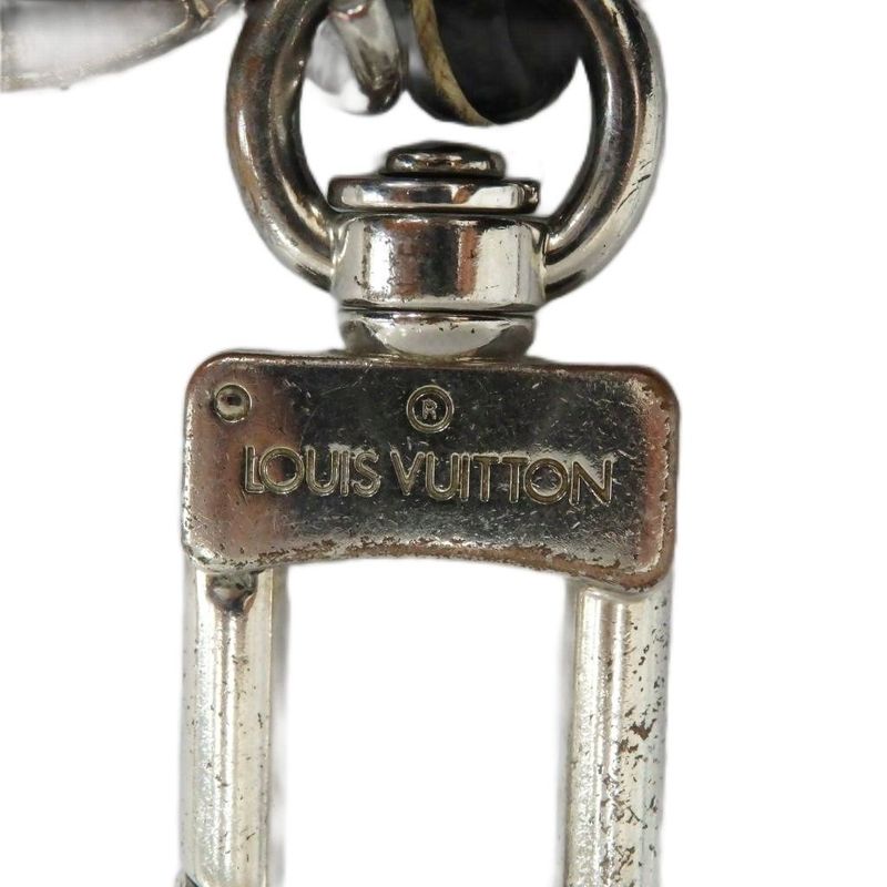 Louis Vuitton Key Holder Key-ring Charm Strap Leather Logo Black • GY11 MQ