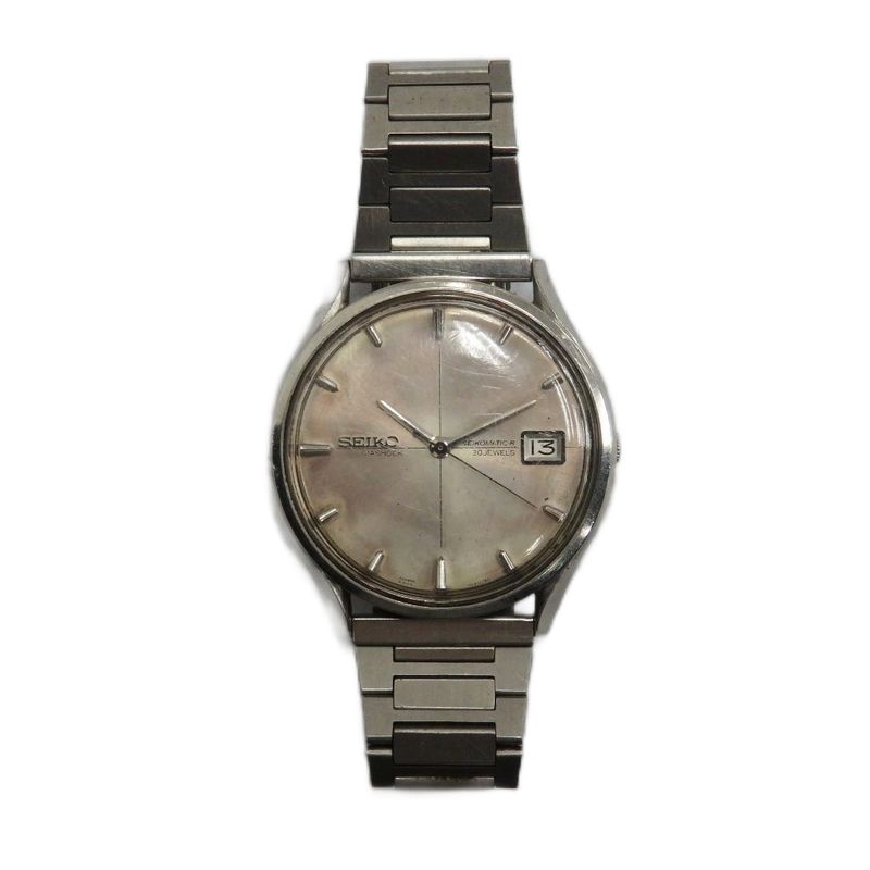 Seiko 8305 1010 Vintage Seiko Depth Watch Automatic Carre Date Silver Color •