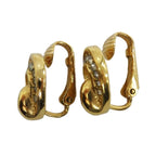 Dior Earrings Clip Type Rhinestone Log