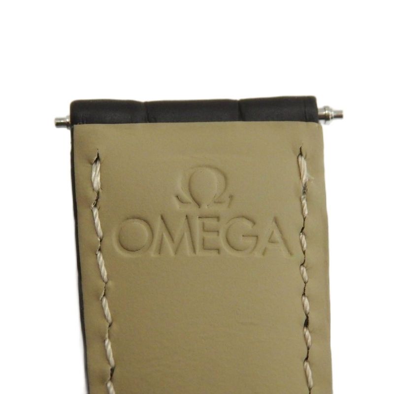 Omega Watch Strap Band Logo Leather Black • GY11 MQ