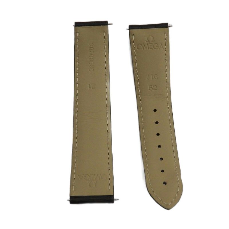 Omega Watch Strap Band Logo Leather Black • GY11 MQ