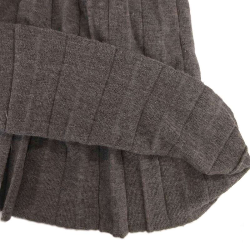 Celine Skirt Wool S Pleated Knit Long Length Gray ML • GY06