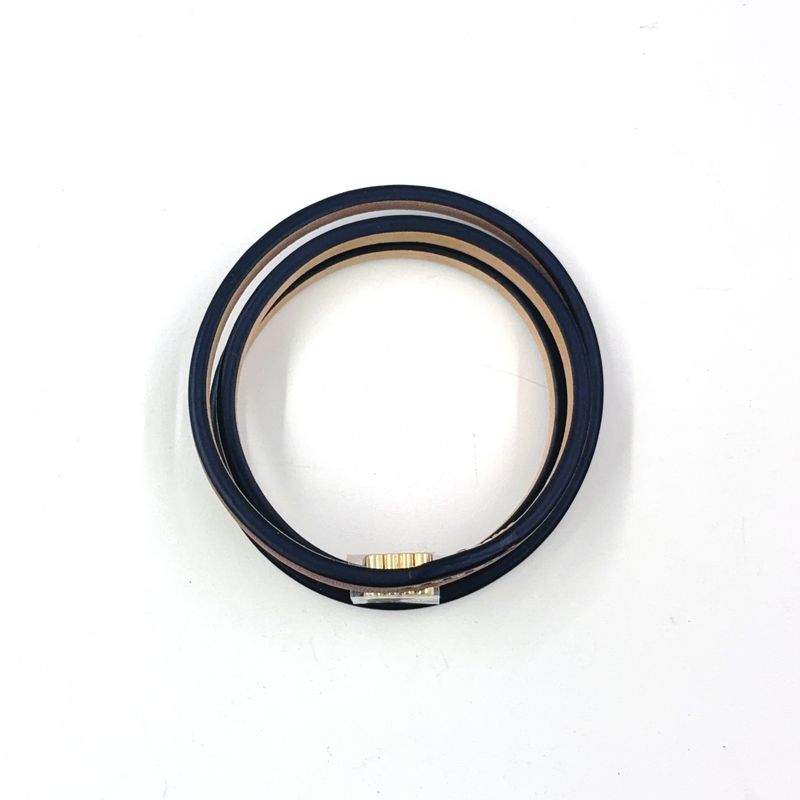 Loewe Twist Leather Brown Bracelet -bangle Gold