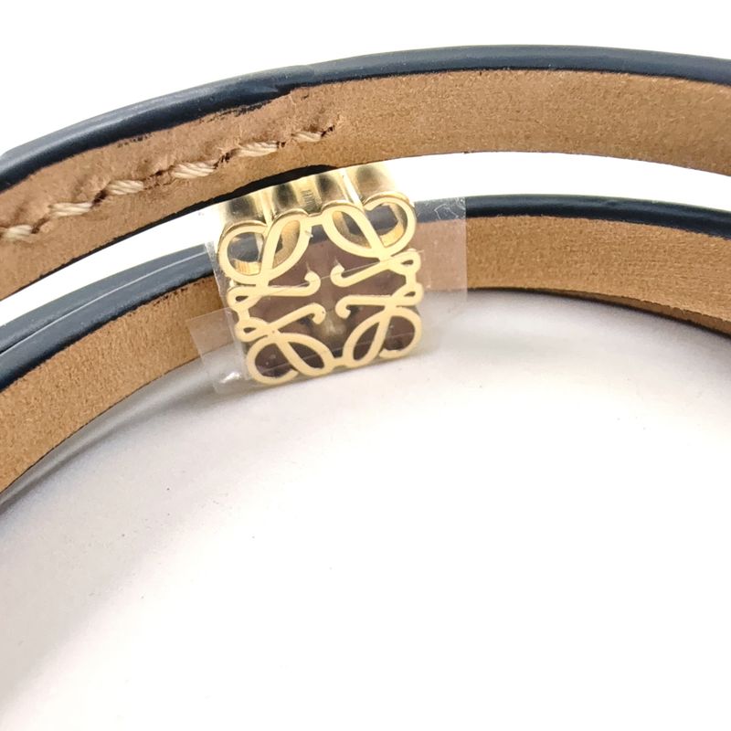 Loewe Twist Leather Brown Bracelet -bangle Gold