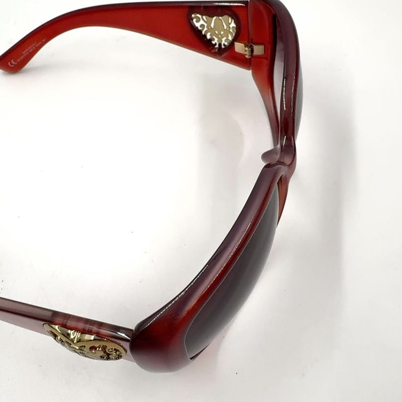 Gucci Cles Heart Plastic Brown Gold Eyewear
