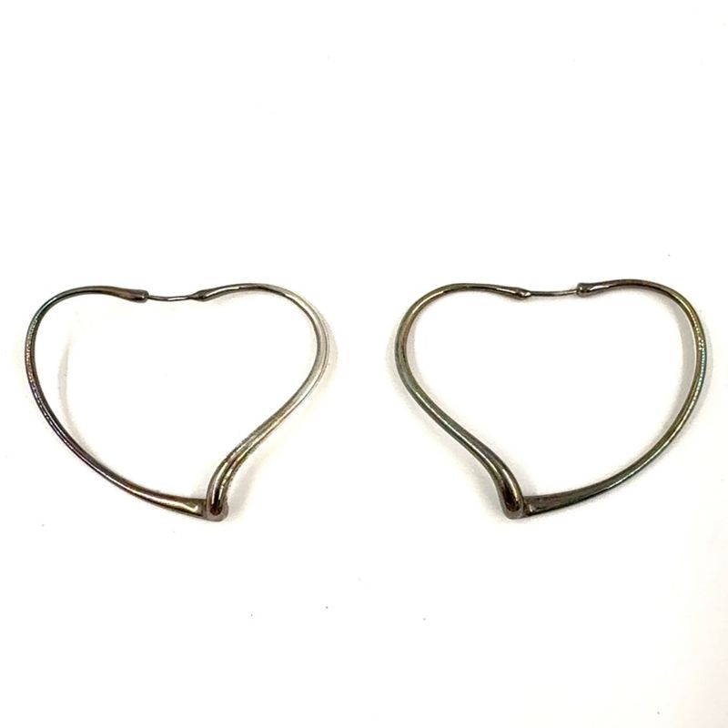 Tiffany & Co Elsa Peretti Open Heart Hoop Ag925 Silver Earrings