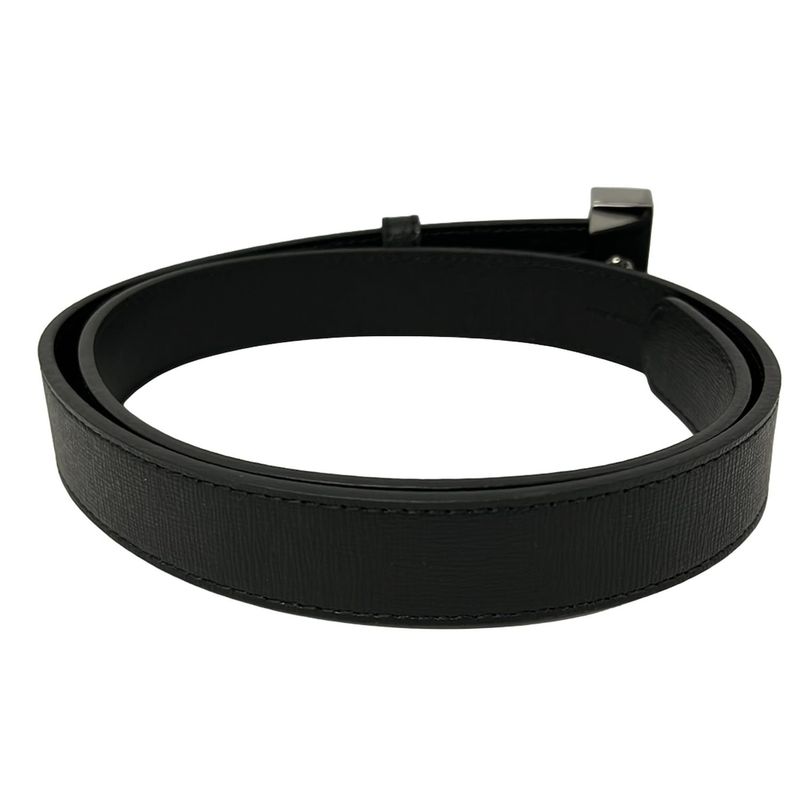 Fendi Belt 38 Black Silver Leather