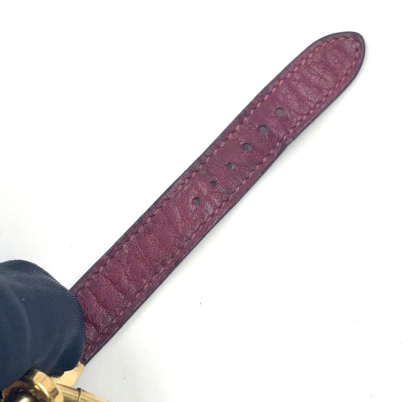 Hermes Kelly Watch Ke1.201 Chien Pan Leather Purple Gray Quartz Gold