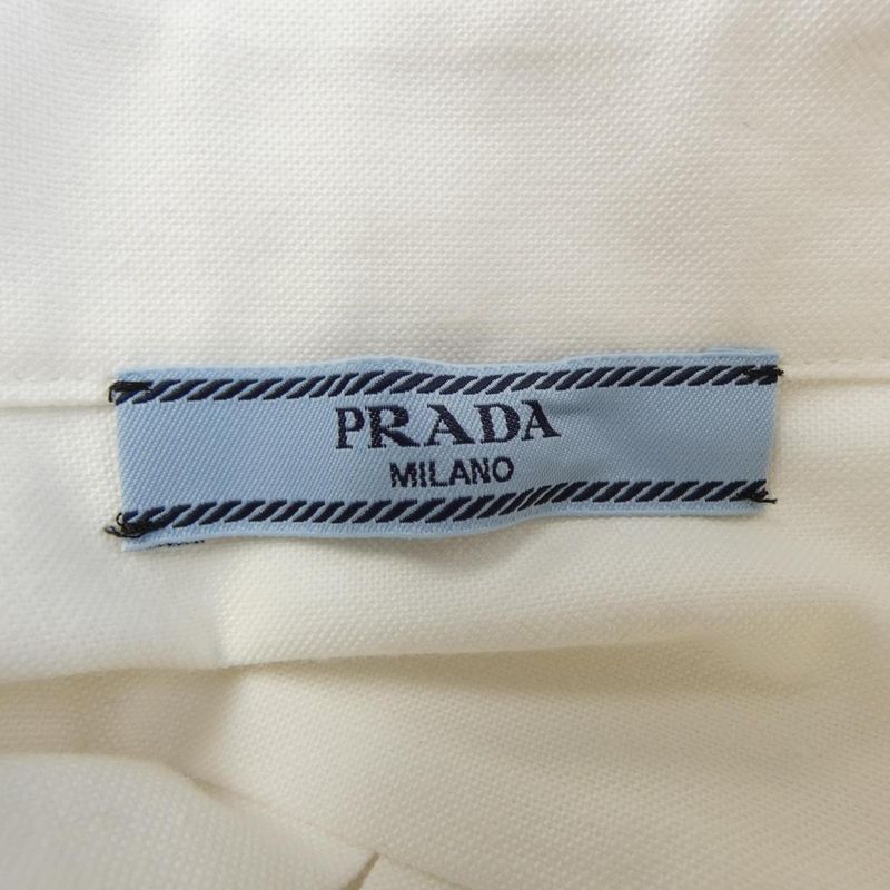 Prada Embroidered Oxford Cotton Shirt White