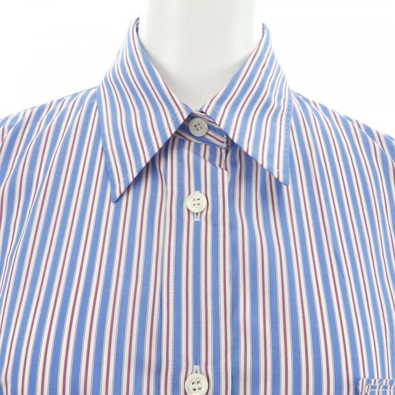 Prada Striped Poplin Shirt Blue Red