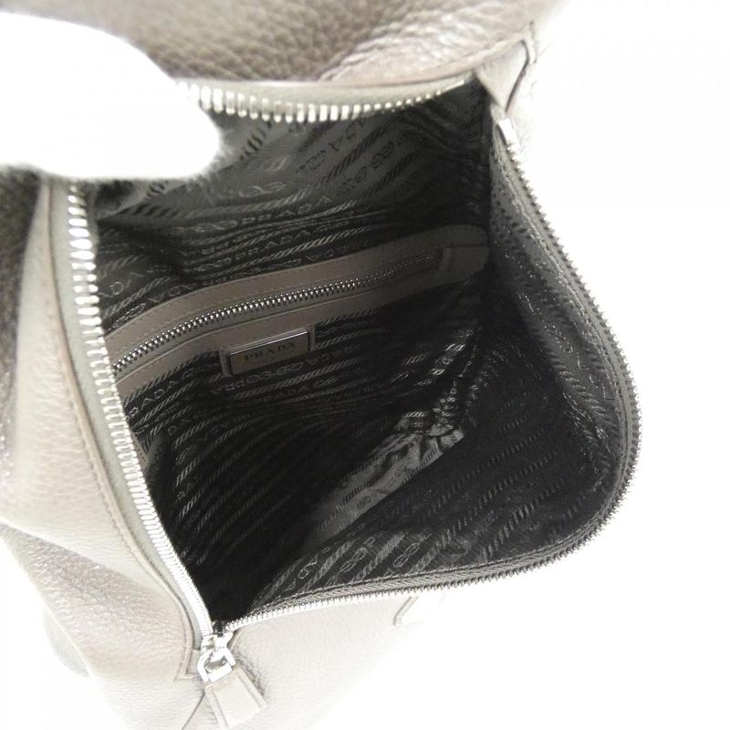 Prada Shoulder Bag Silver Bambu