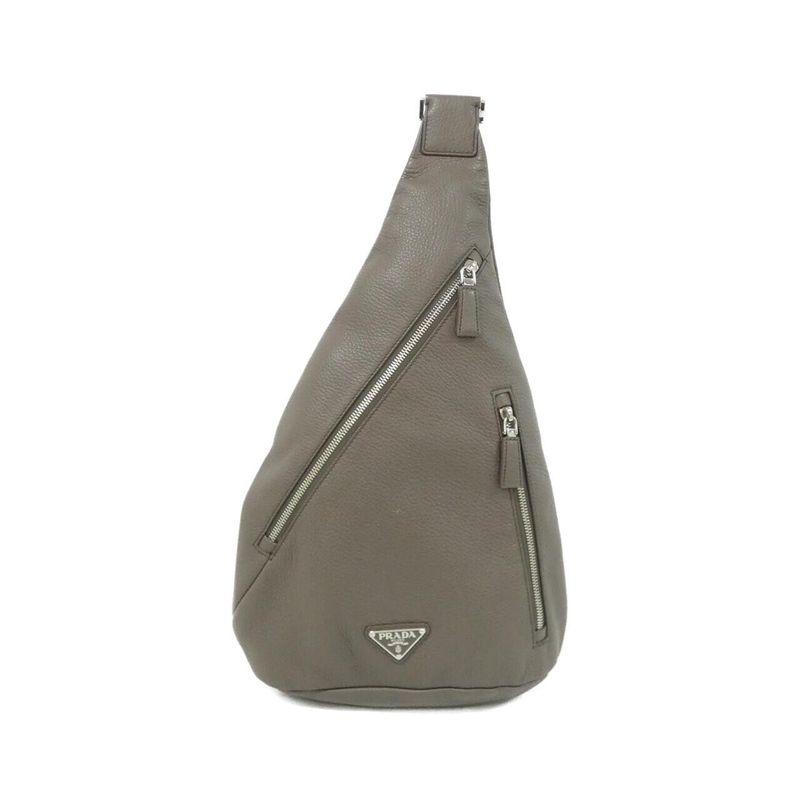 Prada Shoulder Bag Silver Bambu