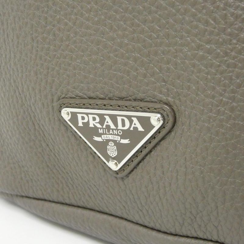 Prada Shoulder Bag Silver Bambu