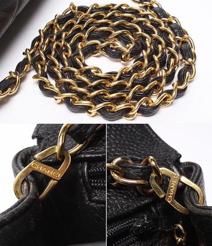 Chanel Chain Shoulder Bag Gold Hardware Diana Flap Matelasse No 4 Caviar Skin
