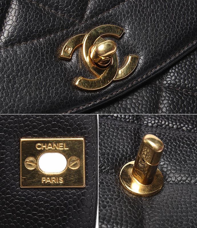 Chanel Chain Shoulder Bag Gold Hardware Diana Flap Matelasse No 4 Caviar Skin