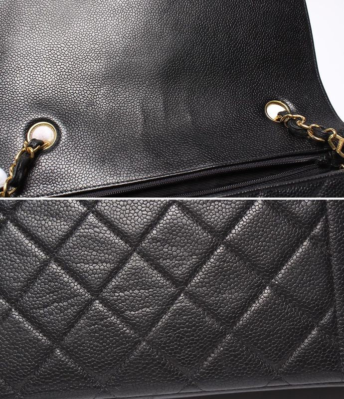 Chanel Chain Shoulder Bag Gold Hardware Diana Flap Matelasse No 4 Caviar Skin