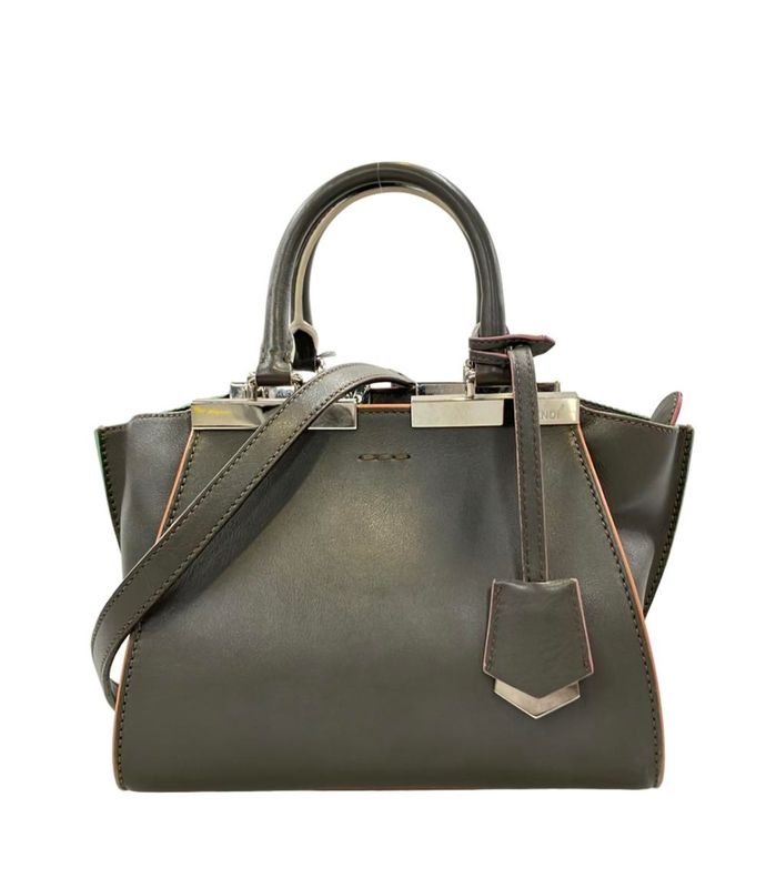 Fendi 2-Way Shoulder Bag Crossbody Petit Grey