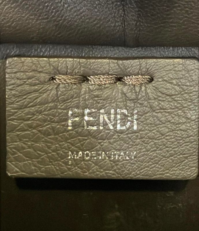 Fendi 2-Way Shoulder Bag Crossbody Petit Grey