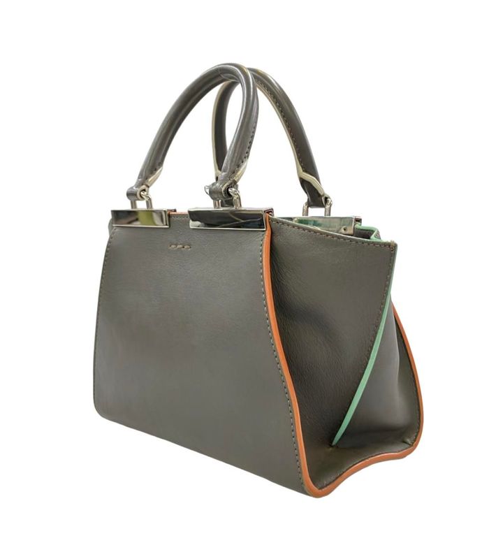 Fendi 2-Way Shoulder Bag Crossbody Petit Grey