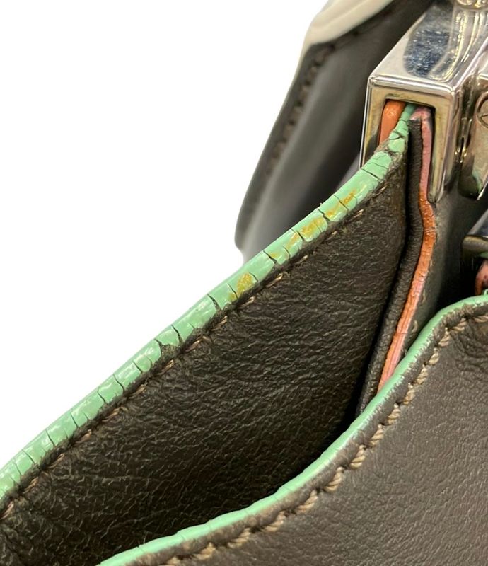 Fendi 2-Way Shoulder Bag Crossbody Petit Grey