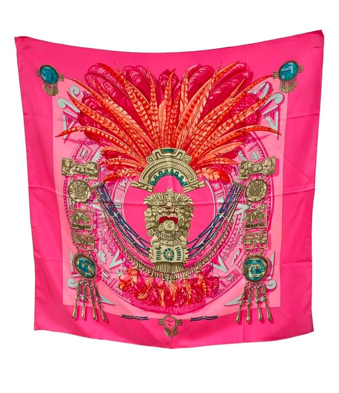 Hermes Scarf Silk Carre 90 Mexique Pink