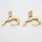 Fendi Forever Hoop Earrings Gold Color White — view 3
