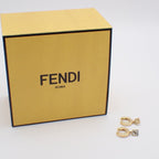 Fendi Forever Hoop Earrings Gold Color White — view 7