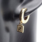 Fendi Forever Hoop Earrings Gold Color White — view 5