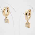 Fendi Forever Hoop Earrings Gold Color White — view 2