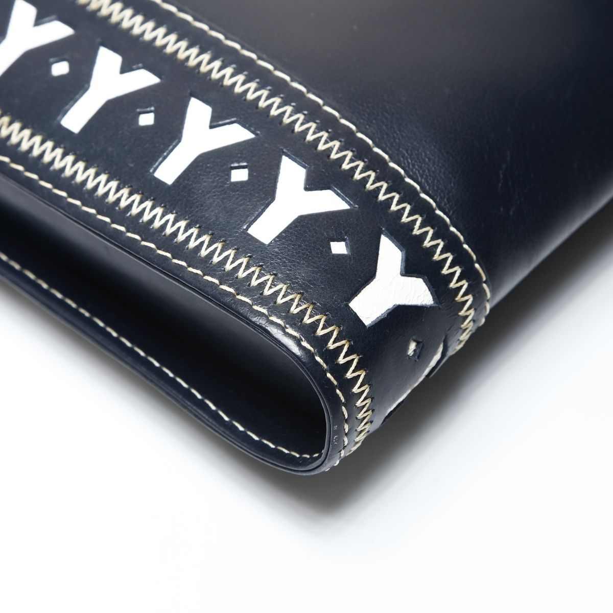 Saint Laurent Yves Shoulder Bag YSL Cut Logo Leather — view 6