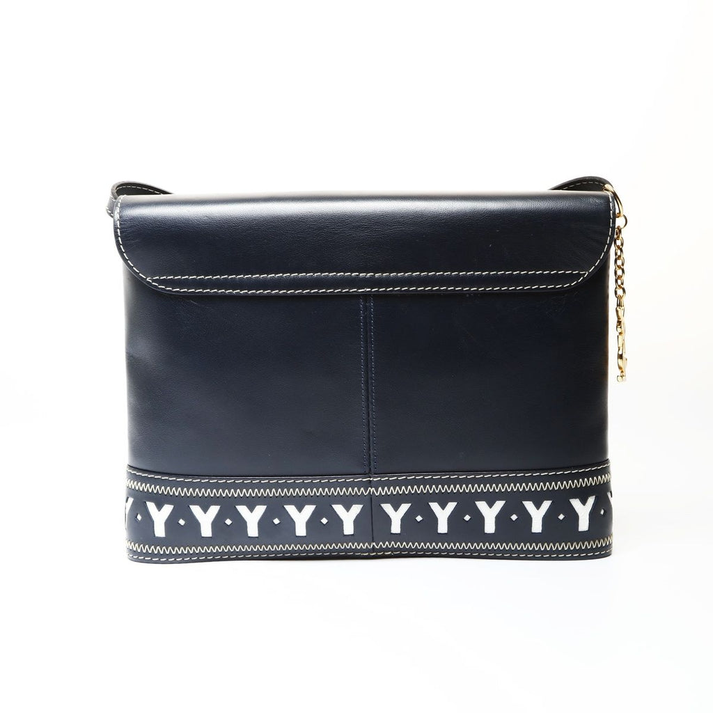 Saint Laurent Yves Shoulder Bag YSL Cut Logo Leather — view 2
