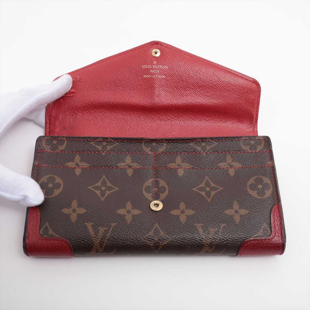 Louis Vuitton Monogram Portefeuille Sarah Retiro Wallet Brown Cerise — view 9