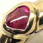 Tiffany & Co Ring Friendship Heart Pink Tourmaline 18K Yellow Gold