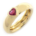 Tiffany & Co Ring Friendship Heart Pink Tourmaline 18K Yellow Gold