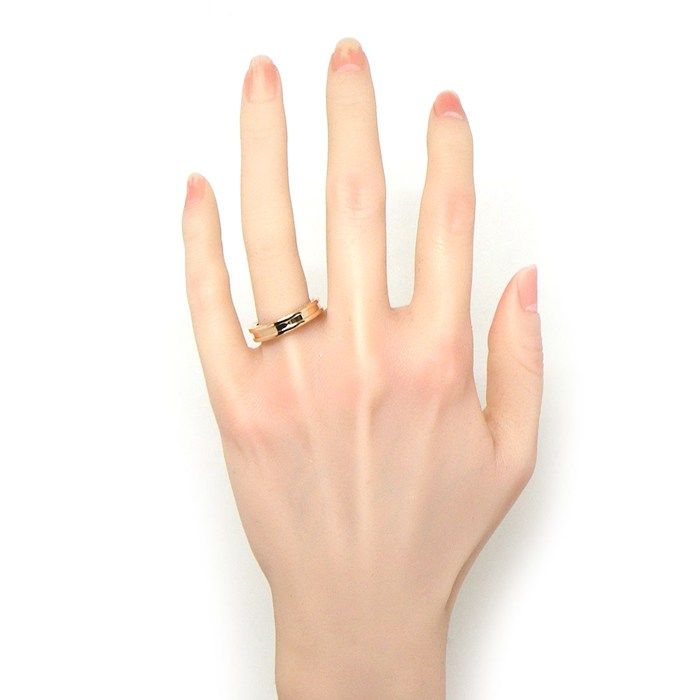 Bvlgari Ring B-zero One XS Band Logo 18K Pink Gold