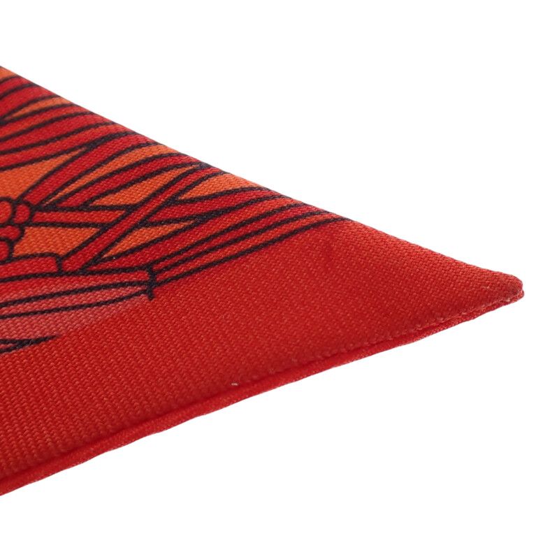 Hermes Selle de Dignitaire Dignitary's Saddle Scarf Silk Orange Red Horse