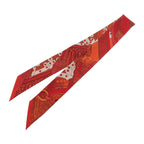 Hermes Selle de Dignitaire Dignitary's Saddle Scarf Silk Orange Red Horse