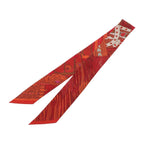 Hermes Selle de Dignitaire Dignitary's Saddle Scarf Silk Orange Red Horse