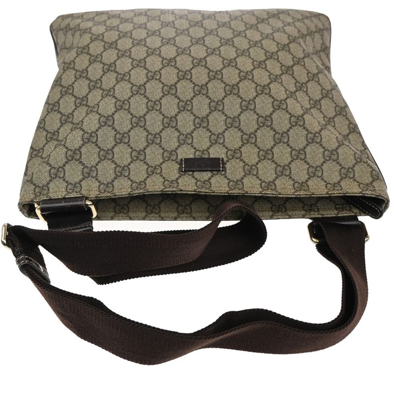 Gucci GG Plus Shoulder Bag Brown Leather